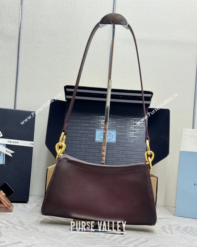 Prada Enchaîne small leather bag Burgundy 2026 1BC261 (YZ-260123072)