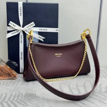 Prada Enchaîne small leather bag Burgundy 2026 1BC261 (YZ-260123072)