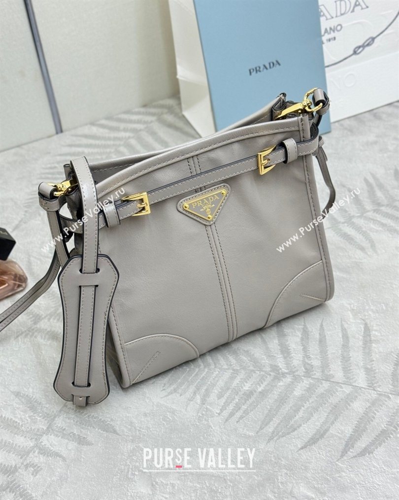 Prada Bonnie leather mini shoulder bag Light Grey 2026 1BH229 (YZ-260123024)