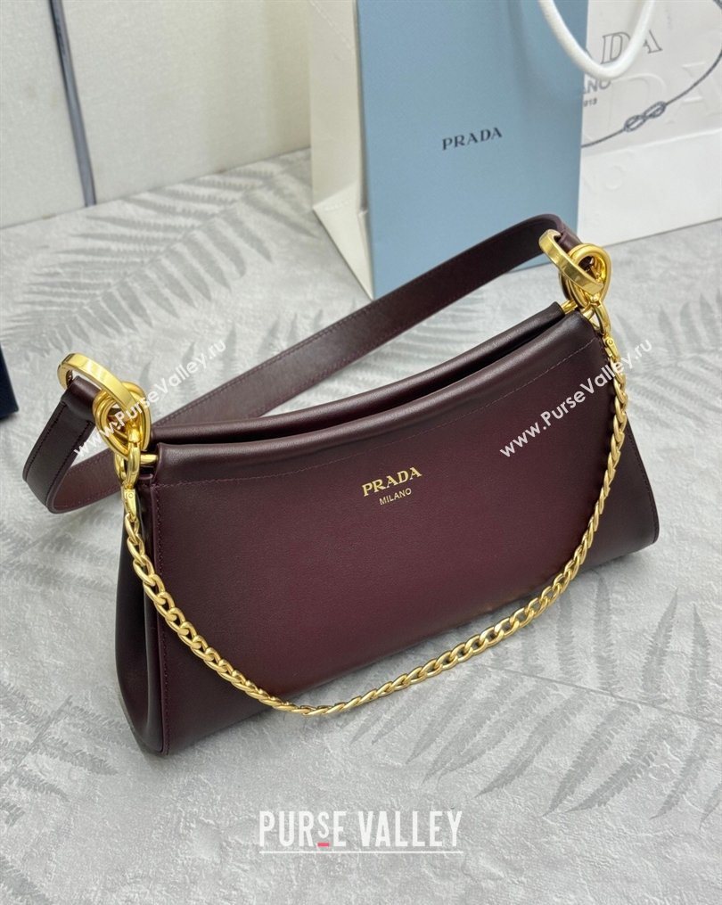 Prada Enchaîne small leather bag Burgundy 2026 1BC261 (YZ-260123072)