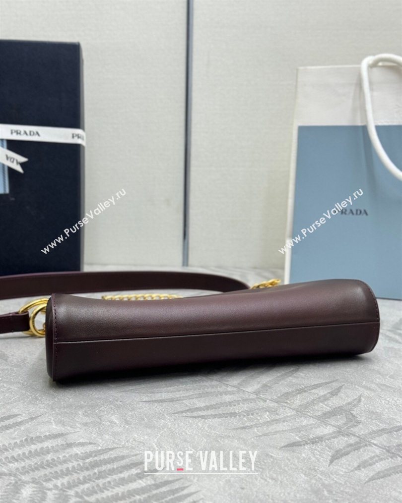 Prada Enchaîne small leather bag Burgundy 2026 1BC261 (YZ-260123072)