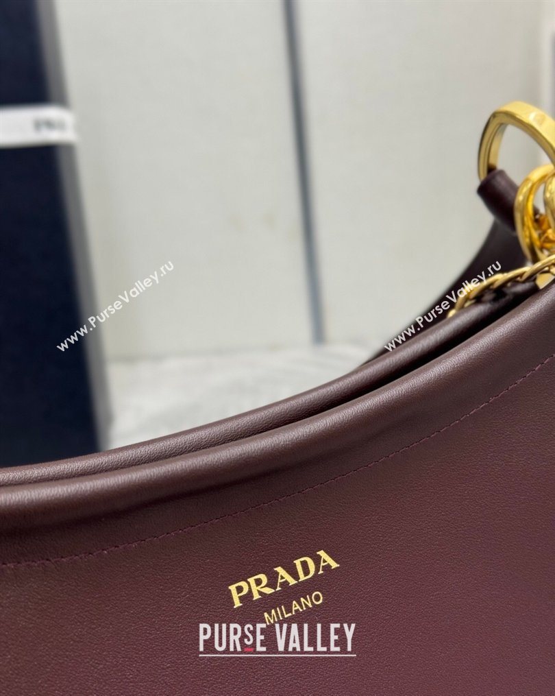 Prada Enchaîne small leather bag Burgundy 2026 1BC261 (YZ-260123072)