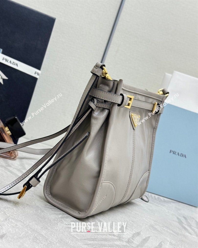 Prada Bonnie leather mini shoulder bag Light Grey 2026 1BH229 (YZ-260123024)