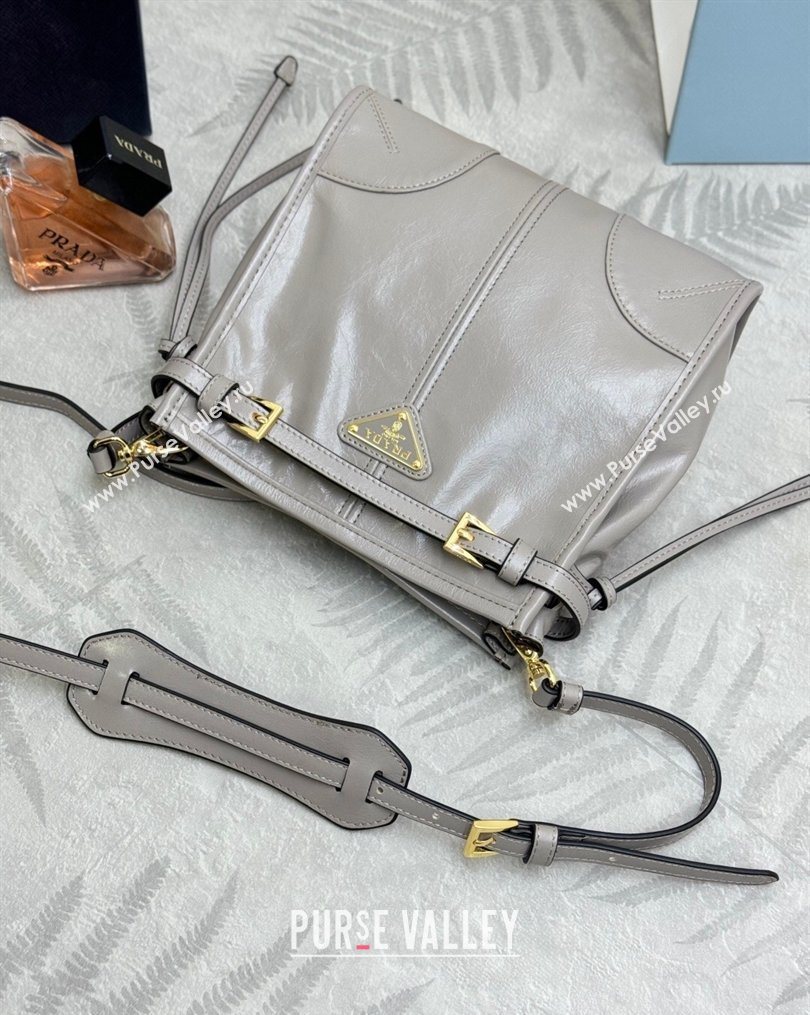 Prada Bonnie leather mini shoulder bag Light Grey 2026 1BH229 (YZ-260123024)