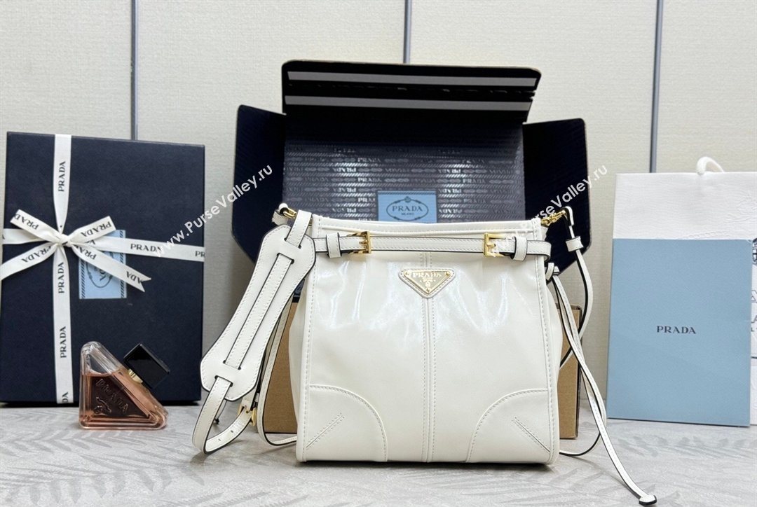 Prada Bonnie leather mini shoulder bag White 2026 1BH229 (YZ-260123025)