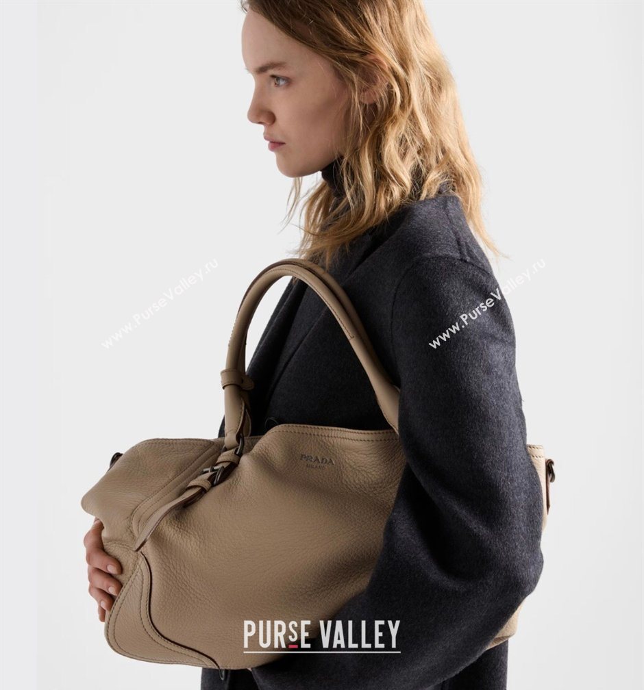 Prada Large leather tote bag Brown 2026 1BG602 (YZ-260123034)