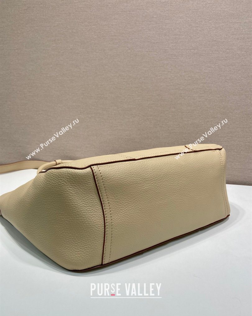 Prada Large leather tote bag Light Beige 2026 1BG602 (YZ-260123033)