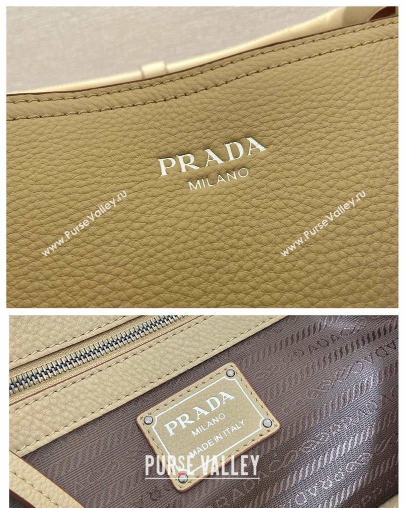 Prada Large leather tote bag Light Beige 2026 1BG602 (YZ-260123033)