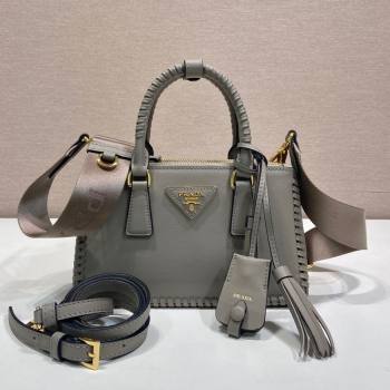 Prada Galleria mini leather bag with Stitching Details 1BA906 Grey 2026 (YZ-260123038)