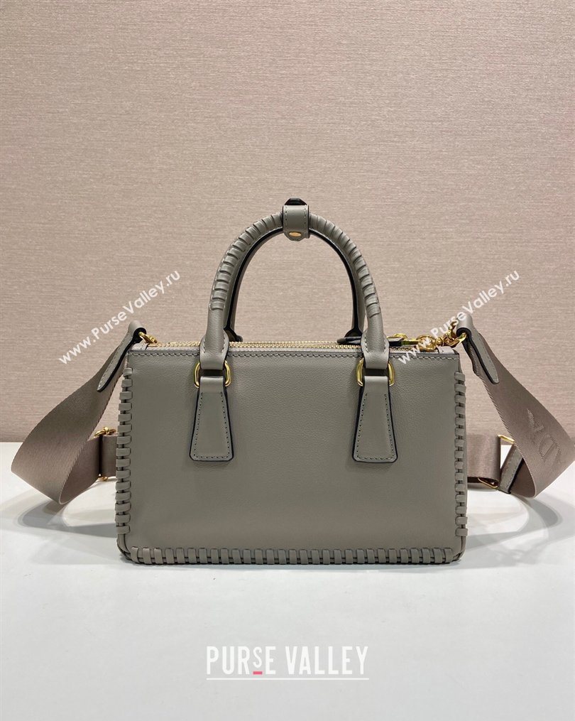 Prada Galleria mini leather bag with Stitching Details 1BA906 Grey 2026 (YZ-260123038)