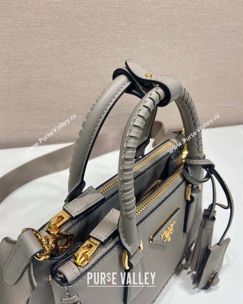 Prada Galleria mini leather bag with Stitching Details 1BA906 Grey 2026 (YZ-260123038)