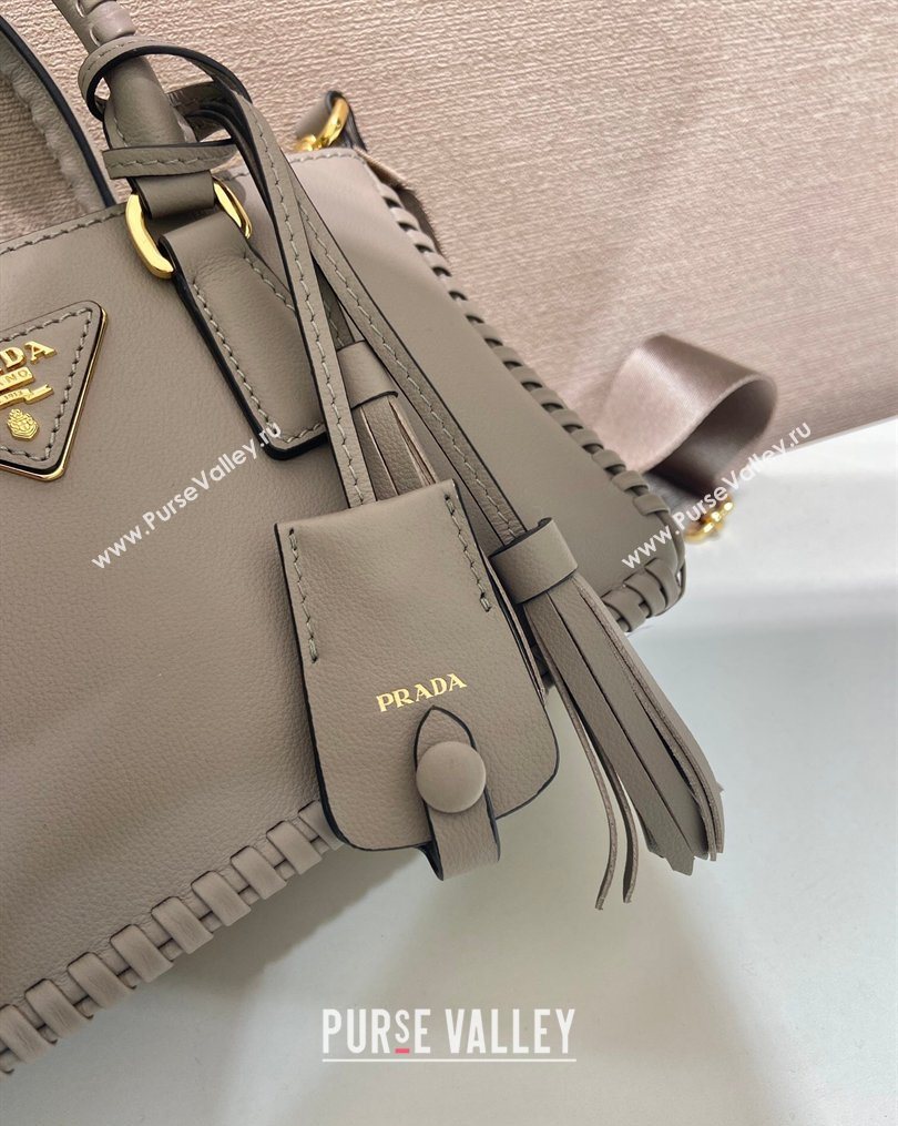 Prada Galleria mini leather bag with Stitching Details 1BA906 Grey 2026 (YZ-260123038)