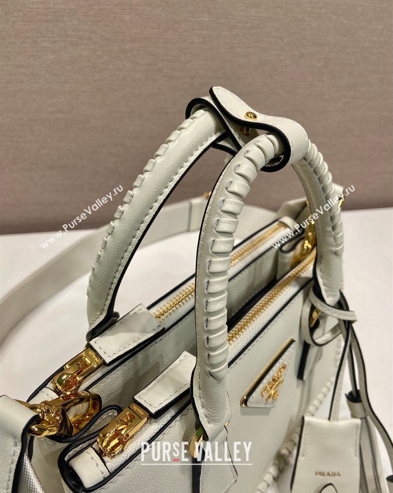 Prada Galleria mini leather bag with Stitching Details 1BA906 White 2026 (YZ-260123039)