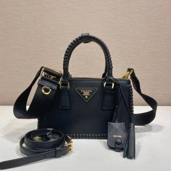 Prada Galleria mini leather bag with Stitching Details 1BA906 Black 2026 (YZ-260123040)