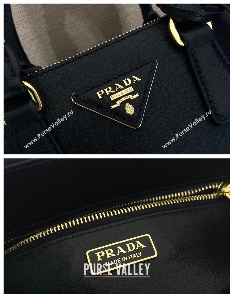 Prada Galleria mini leather bag with Stitching Details 1BA906 Black 2026 (YZ-260123040)