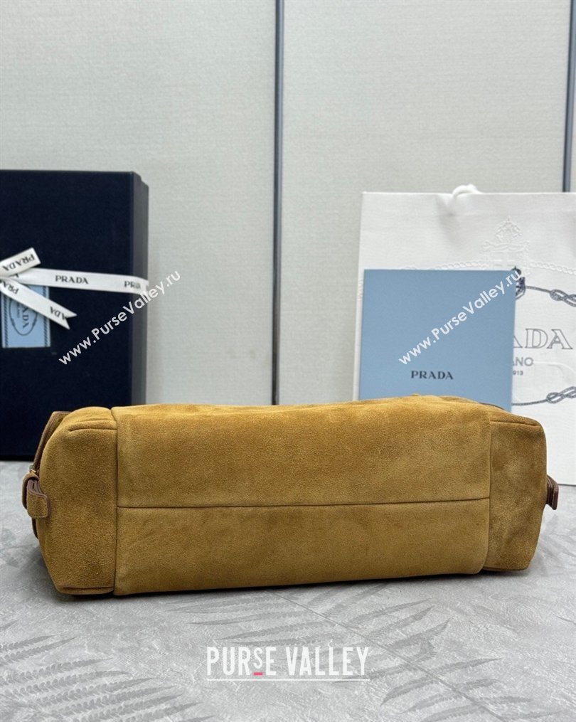 Prada Explore large suede shoulder bag Cinnamon Brown 2025 1BC264 (YZ-260123041)
