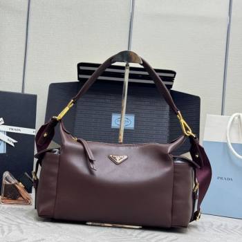 Prada Explore large nappa leather shoulder bag Burgundy 2025 1BC264 (YZ-260123043)