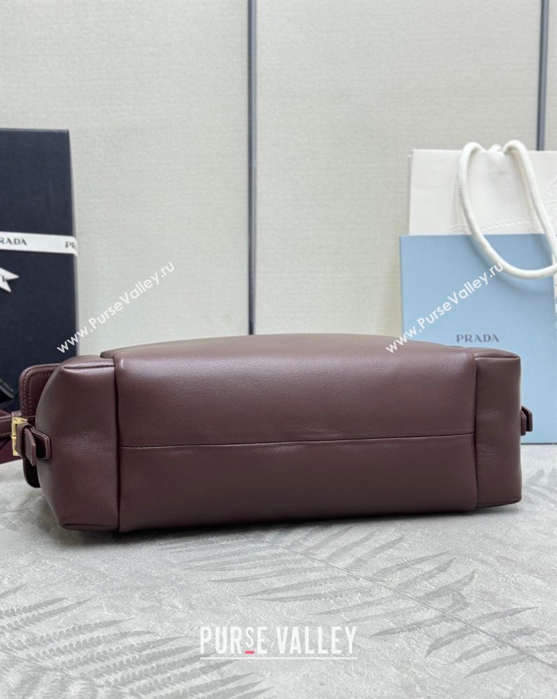 Prada Explore large nappa leather shoulder bag Burgundy 2025 1BC264 (YZ-260123043)
