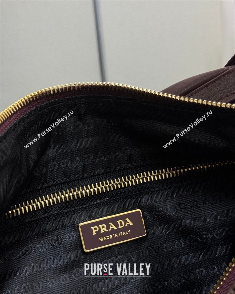 Prada Explore large nappa leather shoulder bag Burgundy 2025 1BC264 (YZ-260123043)
