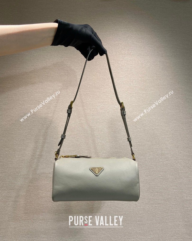 Prada Leather pouch bag Grey 2026 1BC239 (YZ-260123044)