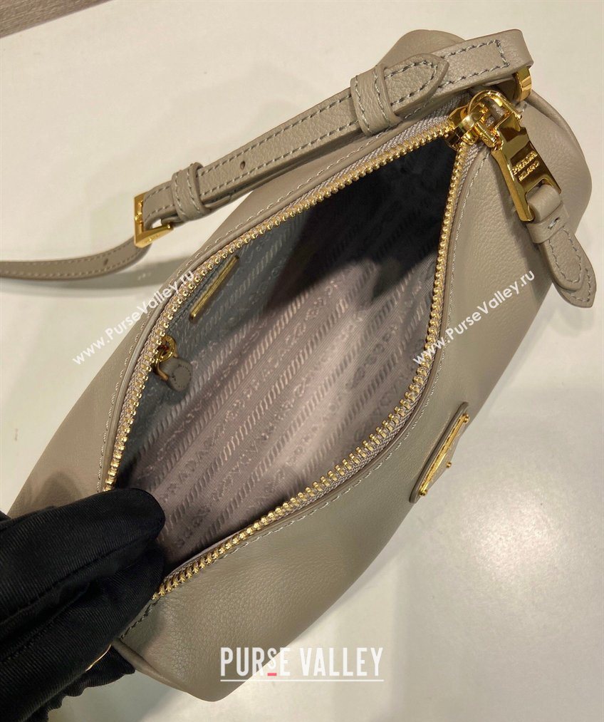 Prada Leather pouch bag Grey 2026 1BC239 (YZ-260123044)
