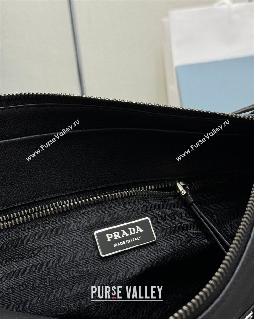 Prada Bonnie medium antiqued leather tote bag Black 2026 1BG628 (YZ-260123020)