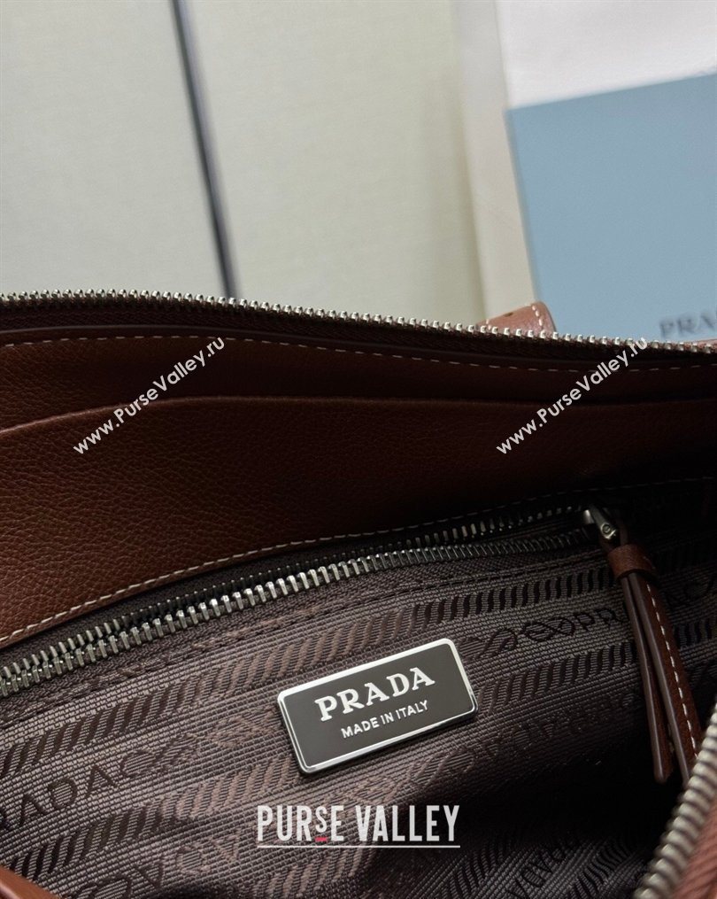 Prada Bonnie medium antiqued leather tote bag Chestnut Brown 2026 1BG628 (YZ-260123021)