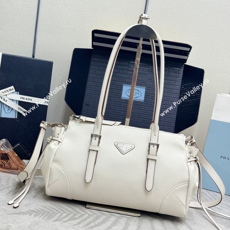 Prada Bonnie medium antiqued leather tote bag White 2026 1BG628 (YZ-260123022)