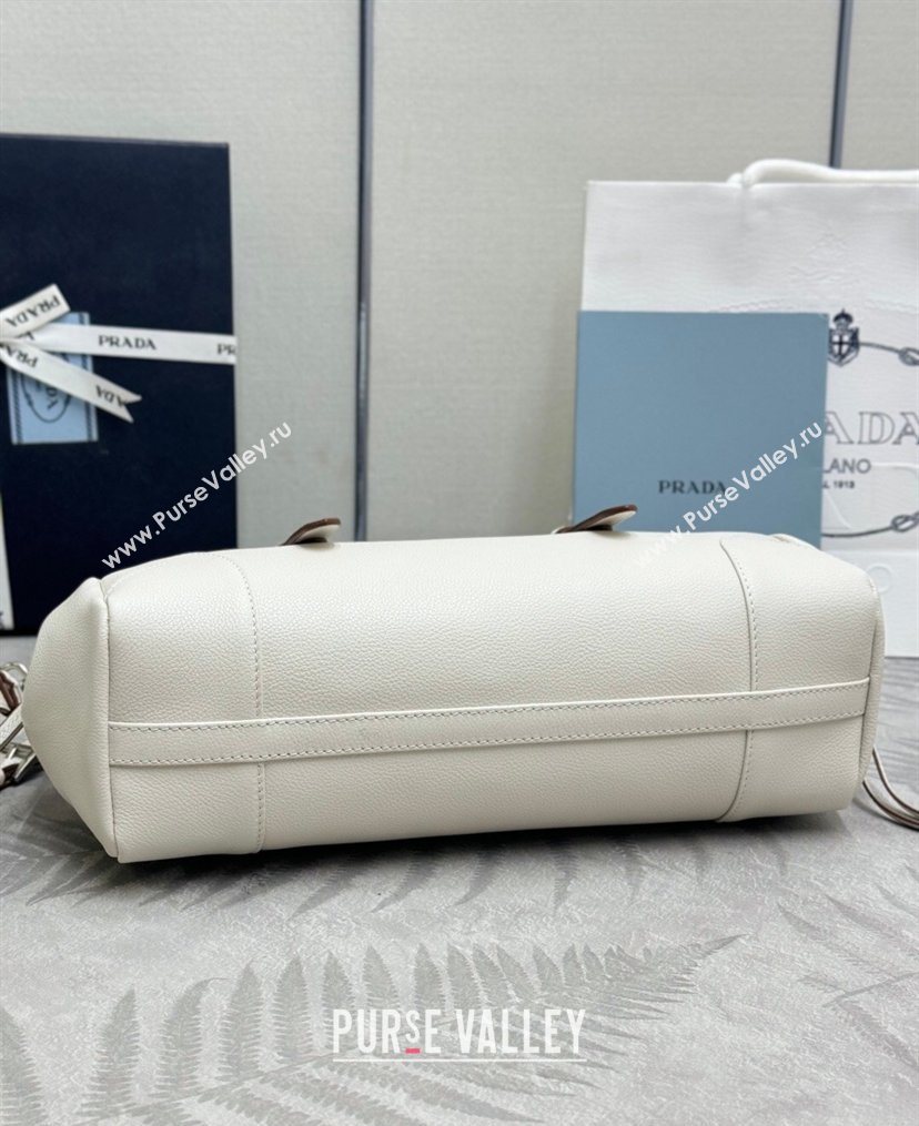 Prada Bonnie medium antiqued leather tote bag White 2026 1BG628 (YZ-260123022)