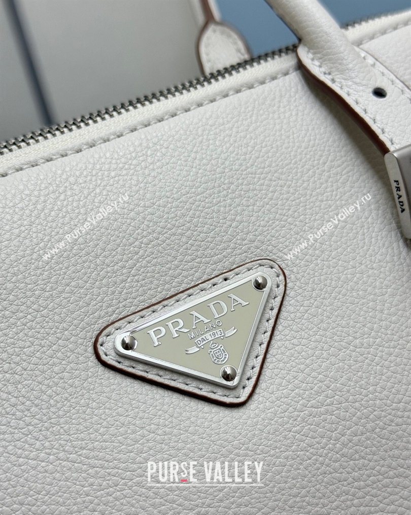 Prada Bonnie medium antiqued leather tote bag White 2026 1BG628 (YZ-260123022)