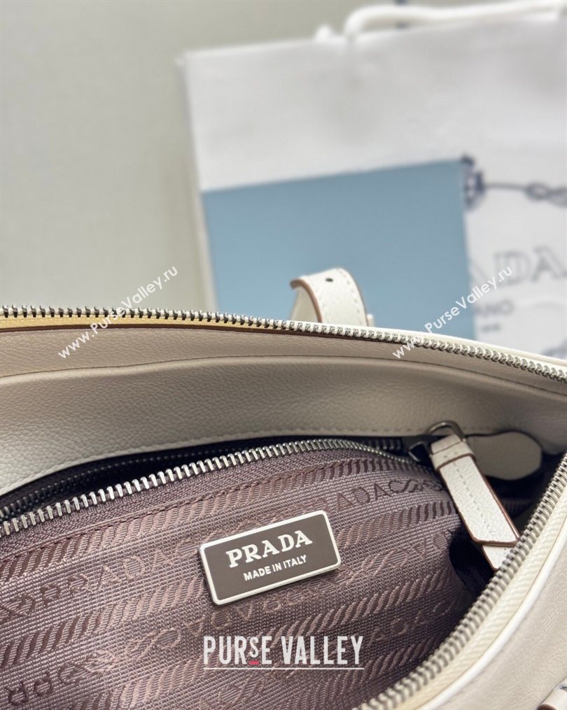 Prada Bonnie medium antiqued leather tote bag White 2026 1BG628 (YZ-260123022)