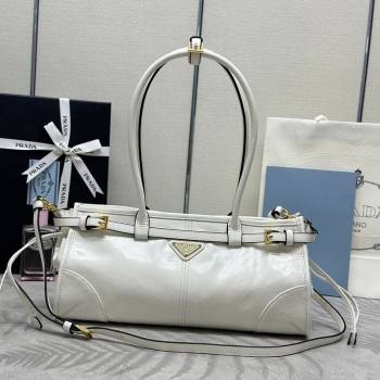 Prada Bonnie medium leather handbag White 2025 1BA426 (YZ-260123004)