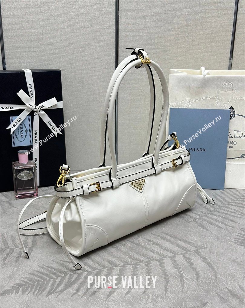 Prada Bonnie medium leather handbag White 2025 1BA426 (YZ-260123004)