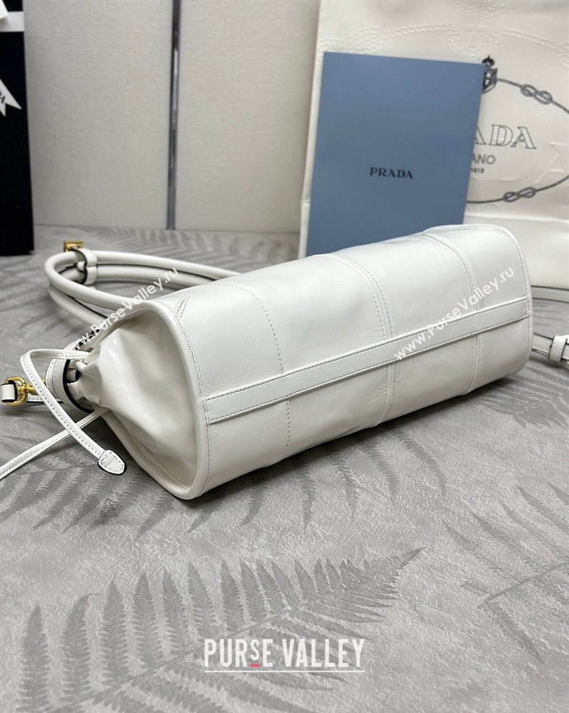 Prada Bonnie medium leather handbag White 2025 1BA426 (YZ-260123004)