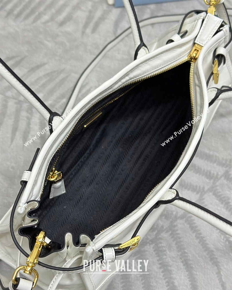 Prada Bonnie medium leather handbag White 2025 1BA426 (YZ-260123004)