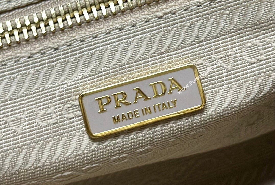 Prada Bonnie medium leather handbag Light Beige 2025 1BA426 (YZ-260123005)