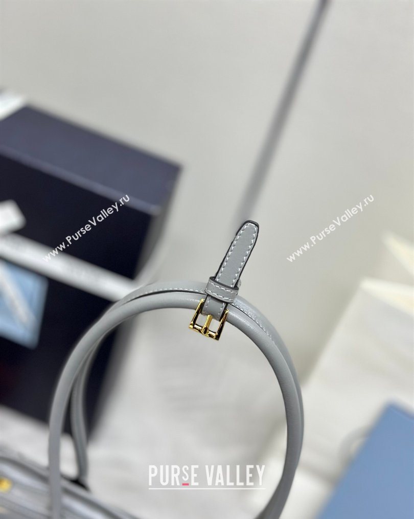 Prada Bonnie medium leather handbag Grey 2025 1BA426 (YZ-260123006)