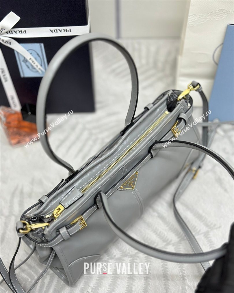 Prada Bonnie medium leather handbag Grey 2025 1BA426 (YZ-260123006)