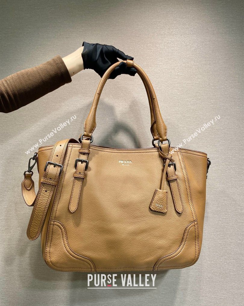Prada Large leather tote bag Brown 2026 1BG602 (YZ-260123034)