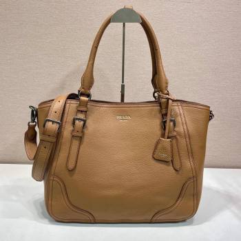 Prada Large leather tote bag Brown 2026 1BG602 (YZ-260123034)