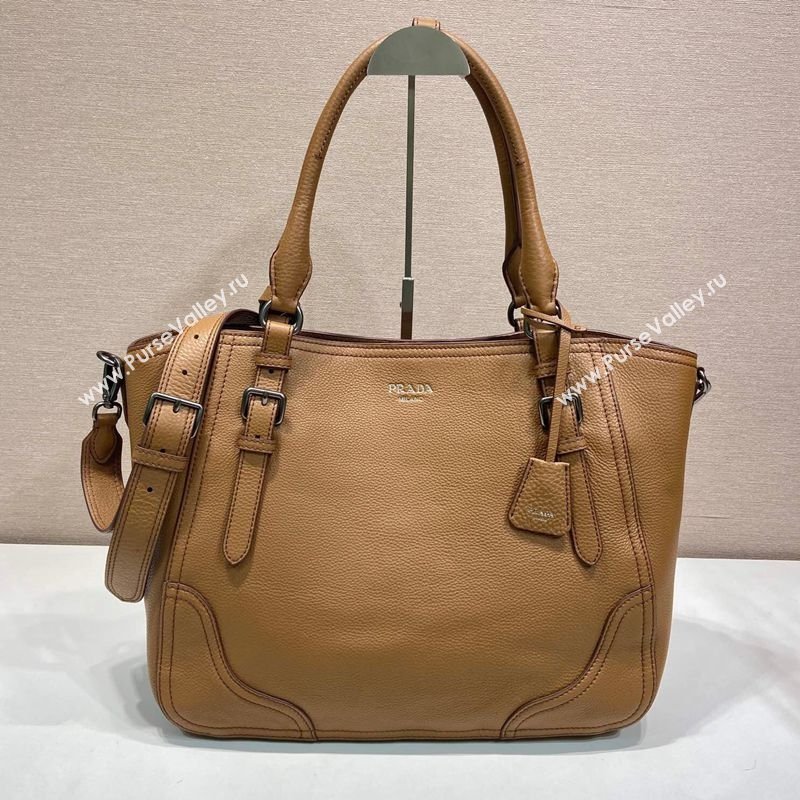 Prada Large leather tote bag Brown 2026 1BG602 (YZ-260123034)