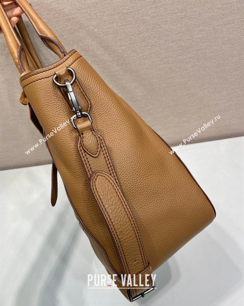 Prada Large leather tote bag Brown 2026 1BG602 (YZ-260123034)