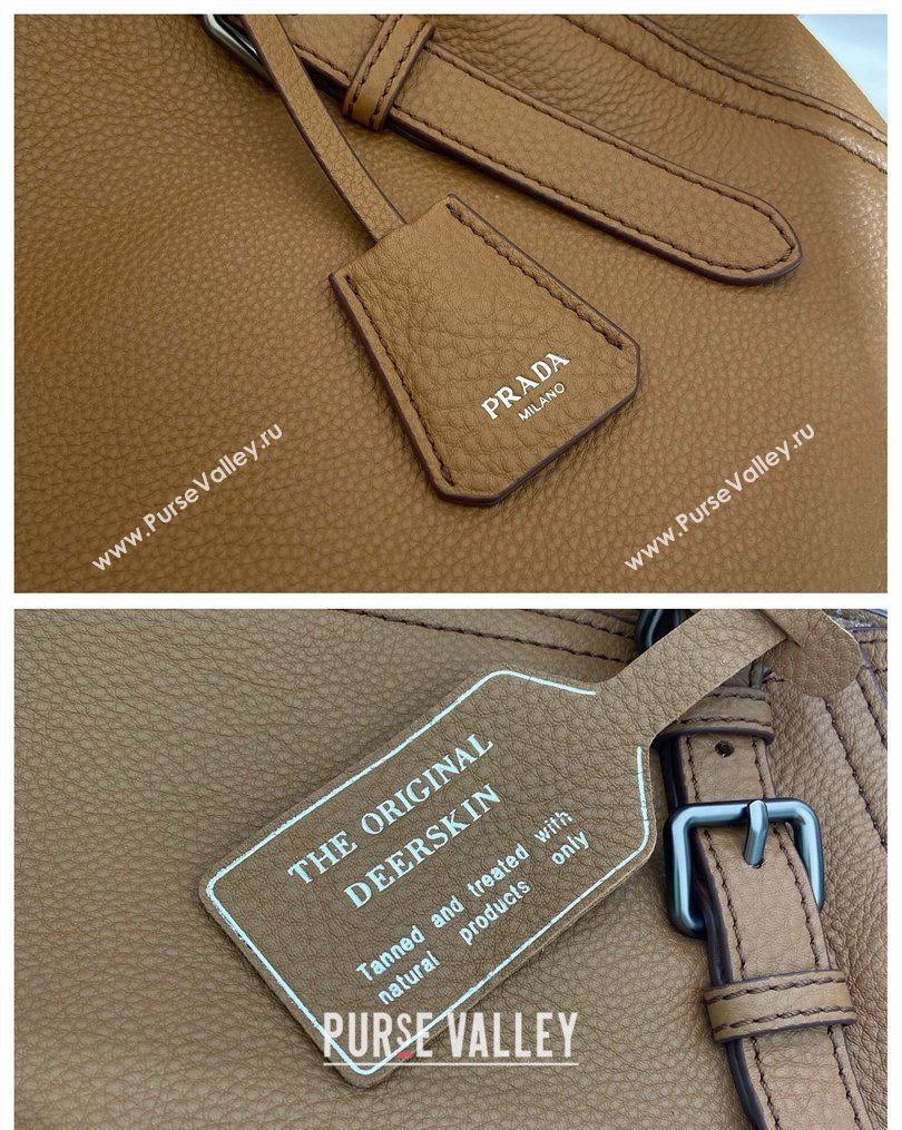 Prada Large leather tote bag Brown 2026 1BG602 (YZ-260123034)