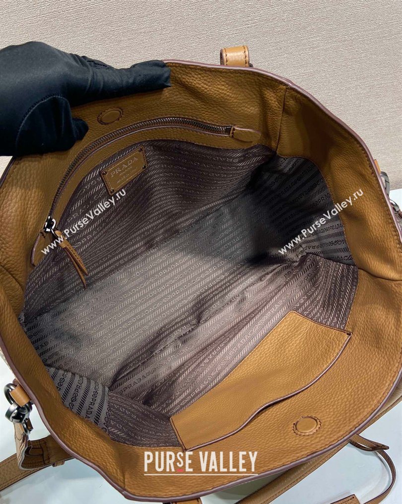 Prada Large leather tote bag Brown 2026 1BG602 (YZ-260123034)