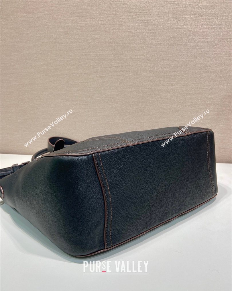 Prada Large leather tote bag Black 2026 1BG602 (YZ-260123035)