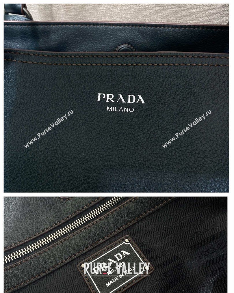 Prada Large leather tote bag Black 2026 1BG602 (YZ-260123035)