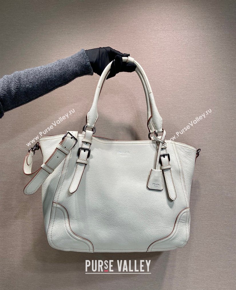 Prada Large leather tote bag White 2026 1BG602 (YZ-260123036)