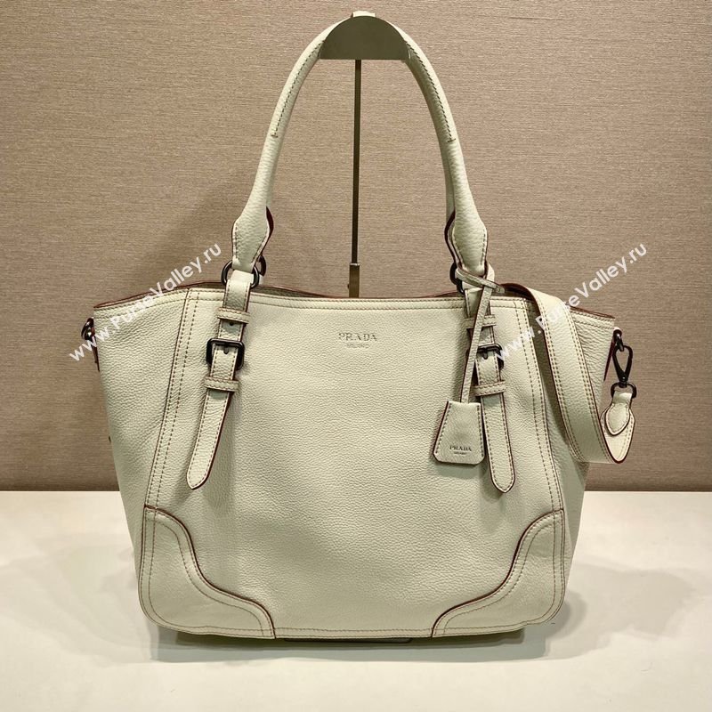 Prada Large leather tote bag White 2026 1BG602 (YZ-260123036)