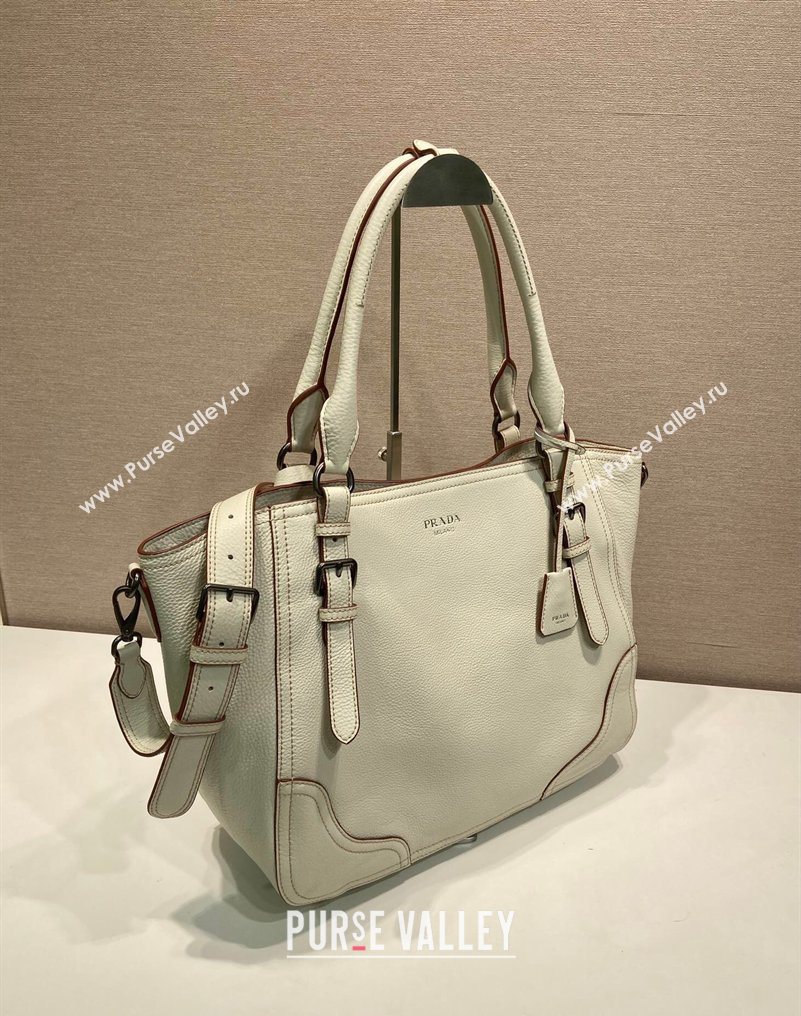 Prada Large leather tote bag White 2026 1BG602 (YZ-260123036)
