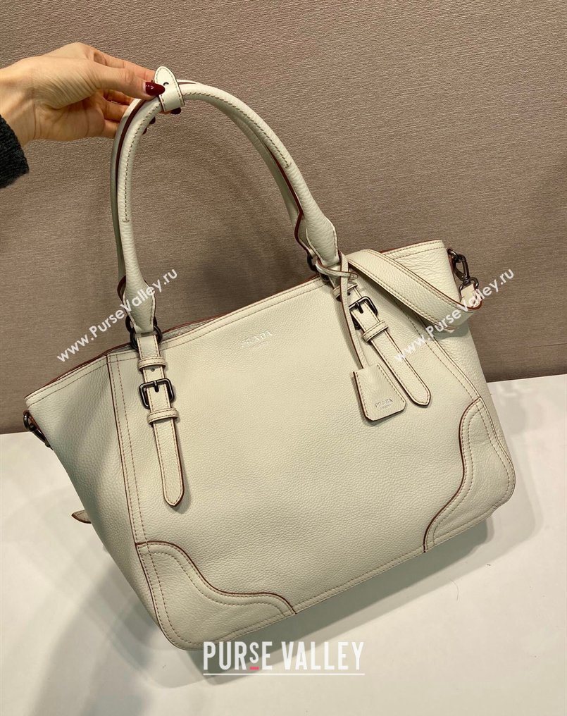Prada Large leather tote bag White 2026 1BG602 (YZ-260123036)